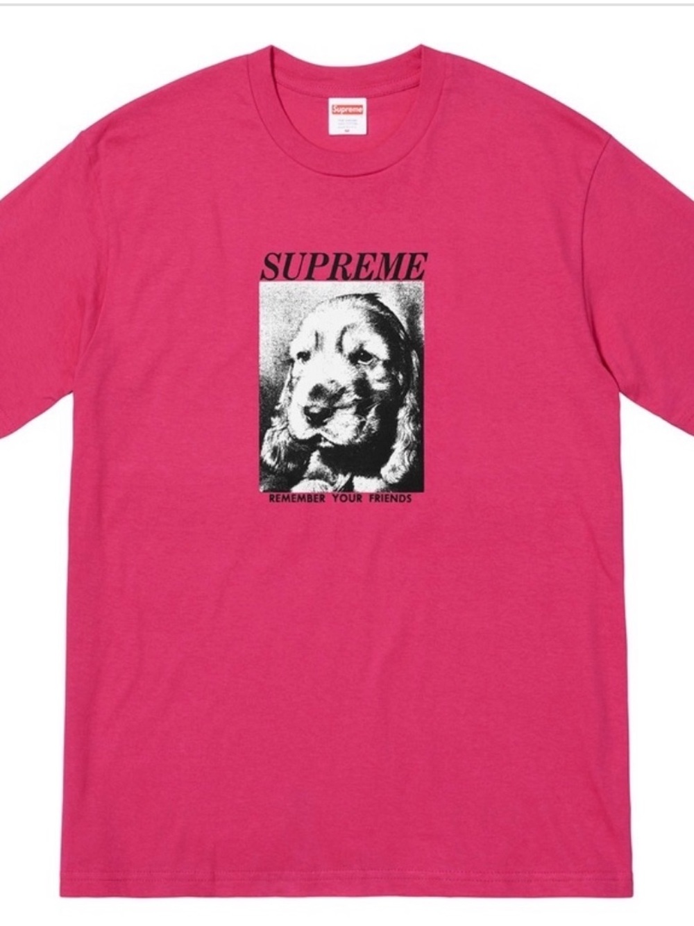 Supreme Hot Pink Dog Photo Graphic Tee